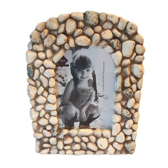 River Rock Pebble Stone Arched Picture Frame New Fetco - Picture 1 of 10